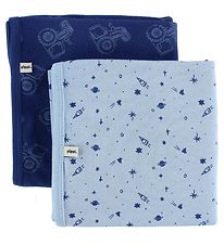 Pippi Blankets - 70x70 - 2-Pack - Navy/Light Blue w. Tractor/The Pippi Blankets - 70x70 - 2-Pack - Navy/Light Blue w. Tractor/The