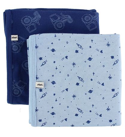 Couvertures Pippi - 70x70 - 2 Pack - Marine/Bleu Clair av. Tract Couvertures Pippi - 70x70 - 2 Pack - Marine/Bleu Clair av. Tract