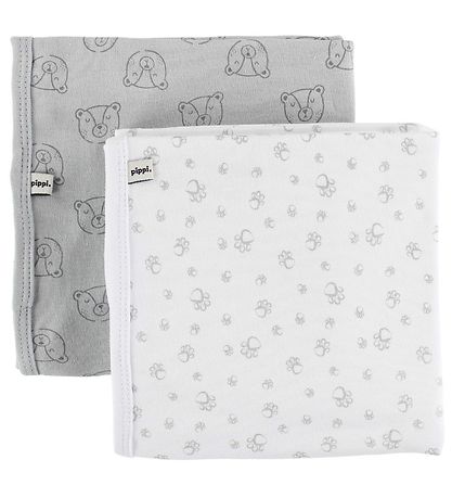 Couvertures Pippi - 70x70 - 2 Pack - Blanc/Marron Clair av. Ours Couvertures Pippi - 70x70 - 2 Pack - Blanc/Marron Clair av. Ours