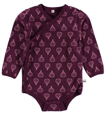 Enrouler Bodies Pippi Baby - 4 Pack - Violet Foncé/Rose av. Impr Enrouler Bodies Pippi Baby - 4 Pack - Violet Foncé/Rose av. Impr