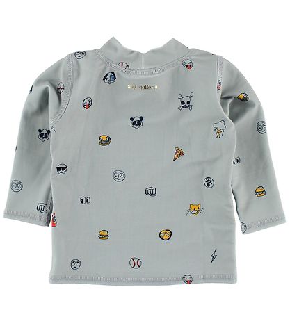 Soft Gallery Badebluse - UV50+ - Astin - Grå m. Emojies