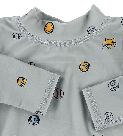 Soft Gallery Badebluse - UV50+ - Astin - Grå m. Emojies