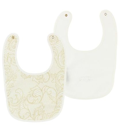 Young Versace Strampler m. Babylätzchen - Beige m. Print