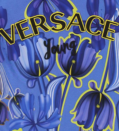 Young Versace T-shirt - Blå m. Blomster