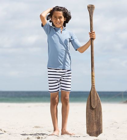 Petit Crabe Swim Shorts - Alex - UV50+ - White/Navy Striped Petit Crabe Swim Shorts - Alex - UV50+ - White/Navy Striped