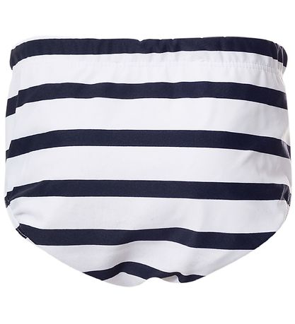 Petit Crabe Blebadebukser - Leo - UV50+ - Hvid/Navystribet
