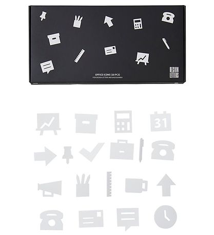 Icônes Design Letters - Bureau - Blanc
