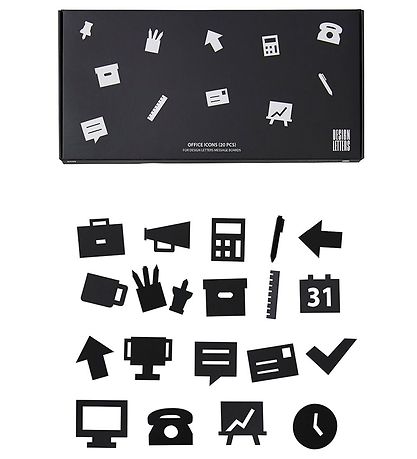 Icônes Design Letters - Bureau - Noir