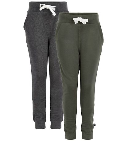 Minymo Sweatpants - 2-pak - Koksgrå/Army