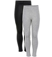 Minymo Leggings - 2-pak - Sort/Grå Minymo Leggings - 2-pak - Sort/Grå