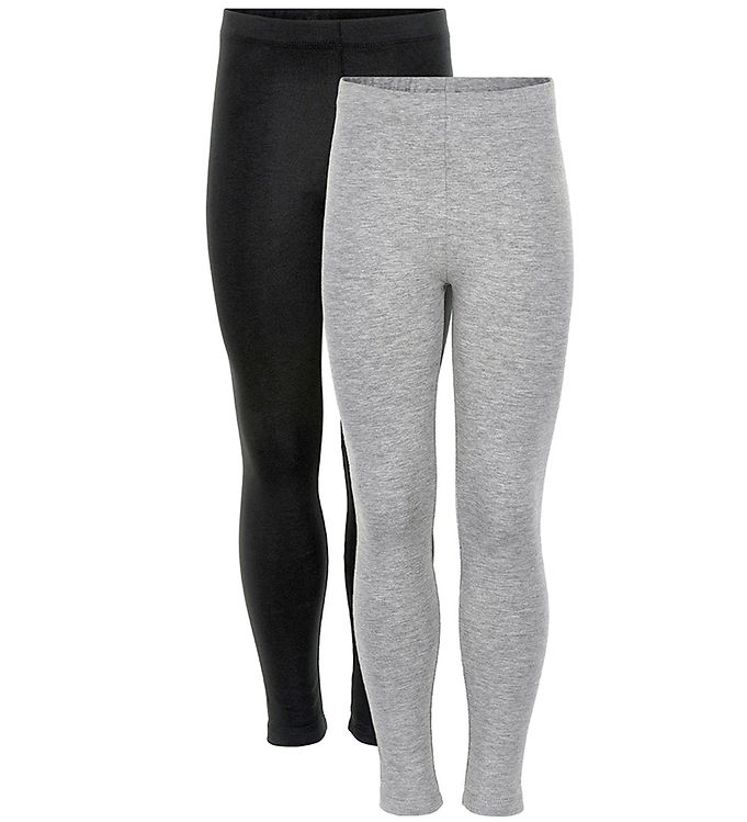 Minymo Leggings - 2-pak - Sort/Grå