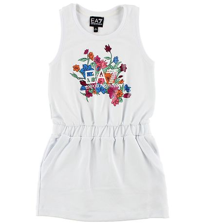 EA7 Kjole - Hvid m. Blomster EA7 Kjole - Hvid m. Blomster