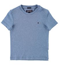 Tommy Hilfiger T-shirt - Blåmeleret Tommy Hilfiger T-shirt - Blåmeleret