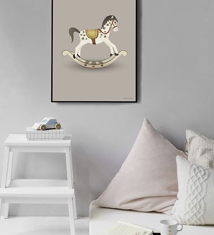 Vissevasse Juliste - 30x40 - Rocking Horse - Vaaleanpunainen