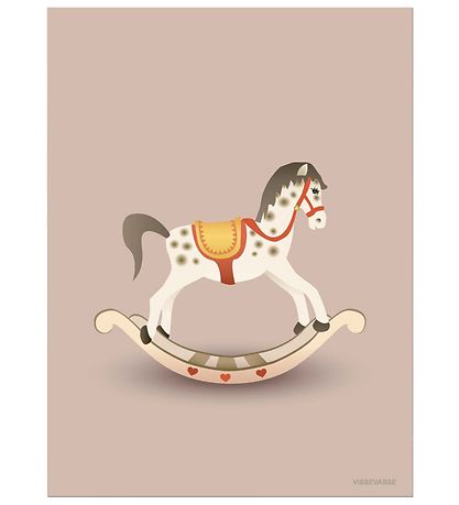 Vissevasse Juliste - 30x40 - Rocking Horse - Vaaleanpunainen