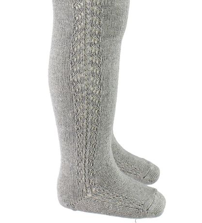 Condor Tights w. Pointelle - Grey Melange Condor Tights w. Pointelle - Grey Melange