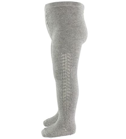 Condor Tights w. Pointelle - Grey Melange Condor Tights w. Pointelle - Grey Melange