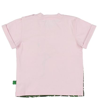 Freds World T-shirt - Lyserød m. Bladprint/Flamingo