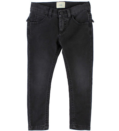 Fendi Kids Jeans - Sort m. Flæse Fendi Kids Jeans - Sort m. Flæse