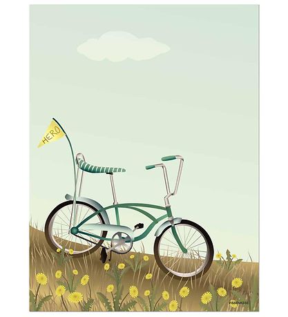 Vissevasse Poster - 30x40 - Bike With A Flag Vissevasse Poster - 30x40 - Bike With A Flag