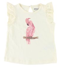 T-Shirt Mini A Ture - Decia - Blanc av. Perroquet T-Shirt Mini A Ture - Decia - Blanc av. Perroquet