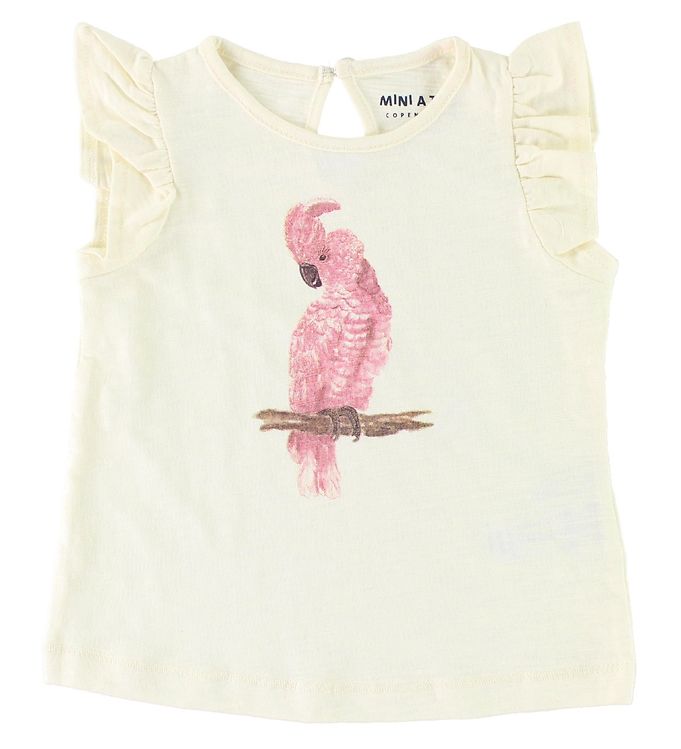 Mini A Ture T-shirt - Decia - Hvid m. Papegøje