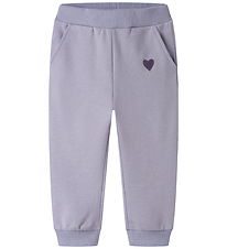 Name It Sweatpants - NmfVima - Heirloom Lilac/Heart Embroidery