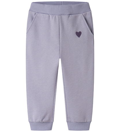 Name It Sweatpants - NmfVima - Heirloom Lilac/Heart Embroidery