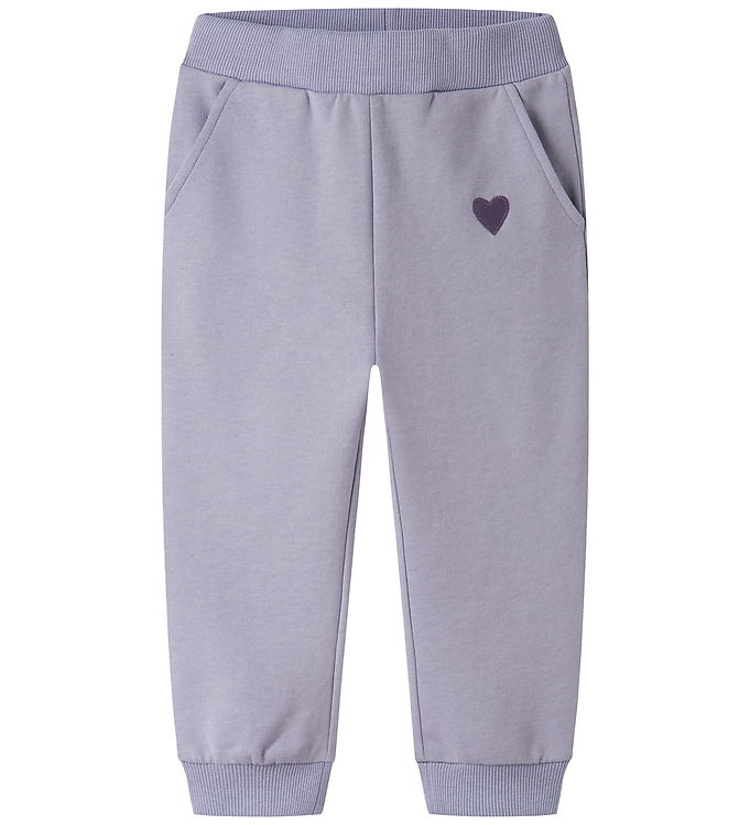 Name It Sweatpants - NmfVima - Heirloom Lilac/Heart Embroidery