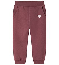 Name It Sweatpants - NmfVima - Wild Ginger/Heart Embroidery