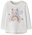 Name It Bluse - NmfVix - Cloud Dancer/Rainbow Cat