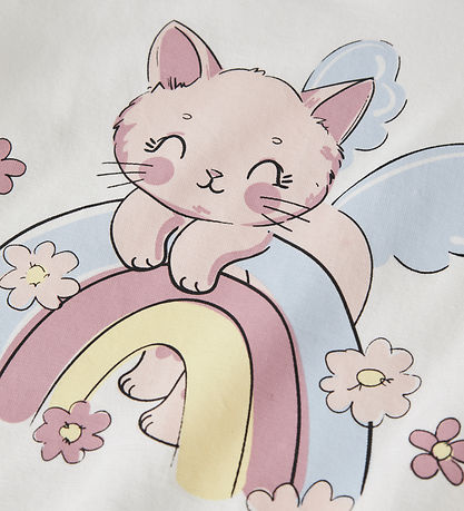 Name It Bluse - NmfVix - Cloud Dancer/Rainbow Cat