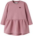 Name It Kjole - Sweat - NmfVima - Lilas/Heart Embroidery