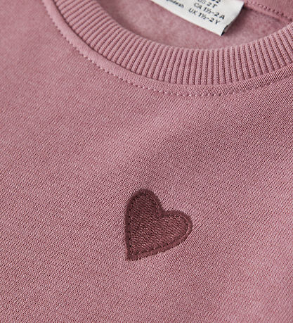 Name It Kjole - Sweat - NmfVima - Lilas/Heart Embroidery