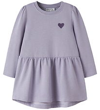 Name It Kjole - Sweat - NmfVima - Heirloom Lilac/Heart Embroider