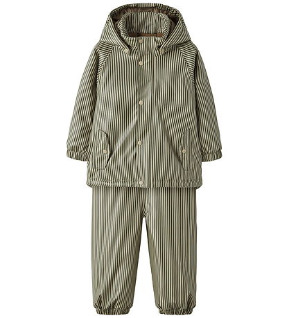 Lil Atelier Regntøj m. Seler/Fleece - NmmLadry10 - Twill/Stripes