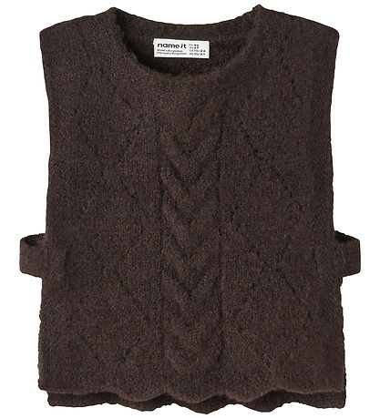Name It Vest - Strik - NmfLea - Chocolate Plum