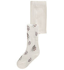 Name It Strømpebukser - Uld/Bomuld - NmfWak - Snow White/Long Fl