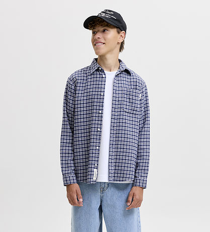 Jack & Jones Skjorte - JorFrederiksberg - Flannel - Crown Blue/C