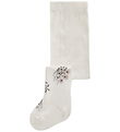 Name It Strømpebukser - Uld/Bomuld - NbfWak - Snow White/Long Fl