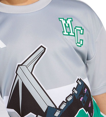adidas Performance T-shirt - Lysegråmeleret m. Minecraft