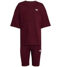 adidas Originals Sæt - T-shirt/Cykelshorts - Maroon