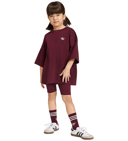 adidas Originals Sæt - T-shirt/Cykelshorts - Maroon