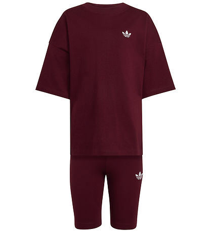 adidas Originals Sæt - T-shirt/Cykelshorts - Maroon