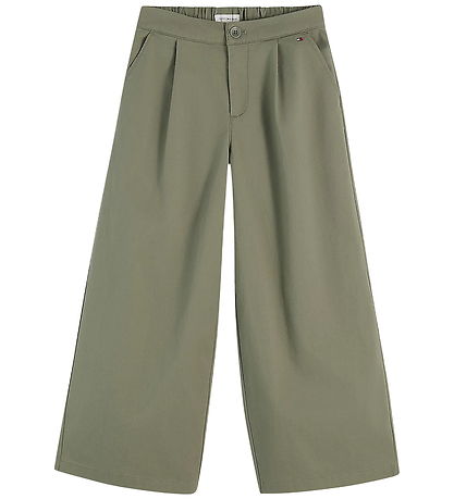 Tommy Hilfiger bukser - Wide Leg - Utility SageGREEN