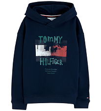 Tommy Hilfiger Hættetrøje - Grafitti -  Dark BlueBLUE