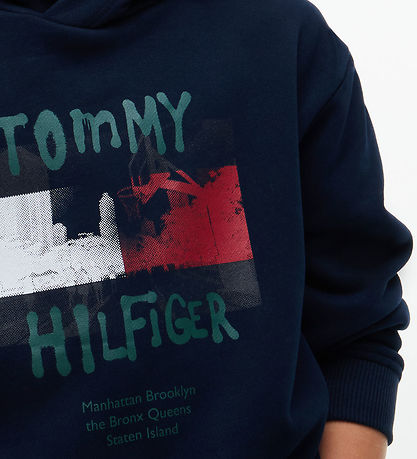 Tommy Hilfiger Hættetrøje - Grafitti -  Dark BlueBLUE