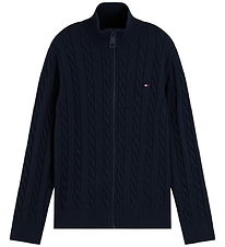 Tommy Hilfiger Cardigan - Strik - Cable -  Dark BlueBLUE