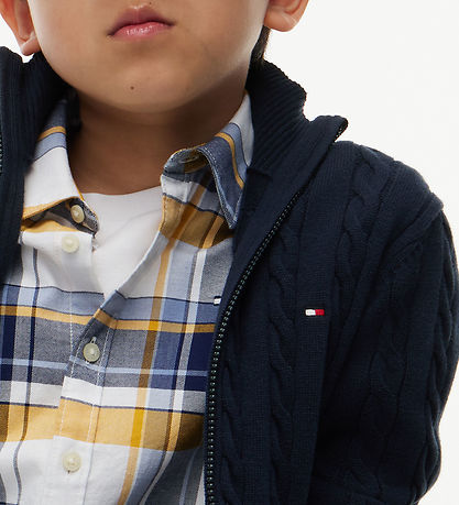 Tommy Hilfiger Cardigan - Strik - Cable -  Dark BlueBLUE