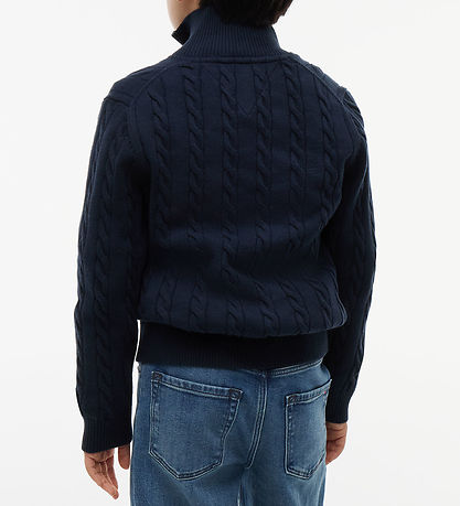 Tommy Hilfiger Cardigan - Strik - Cable -  Dark BlueBLUE